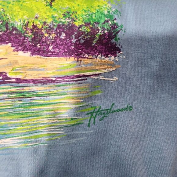 Fruit Of The Loom Brushstrokes By Hazelwood Single Stitch Tee Shirt Deadstock XL - Picture 9 of 9